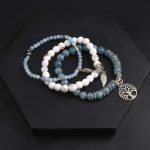 Tree of Life Turquoise Jasper & Tibetan Agate Gemstone Chakra Beaded Bracelet | Beach Charm Bracelet Set - Ocean Jewelry…… - Image 2